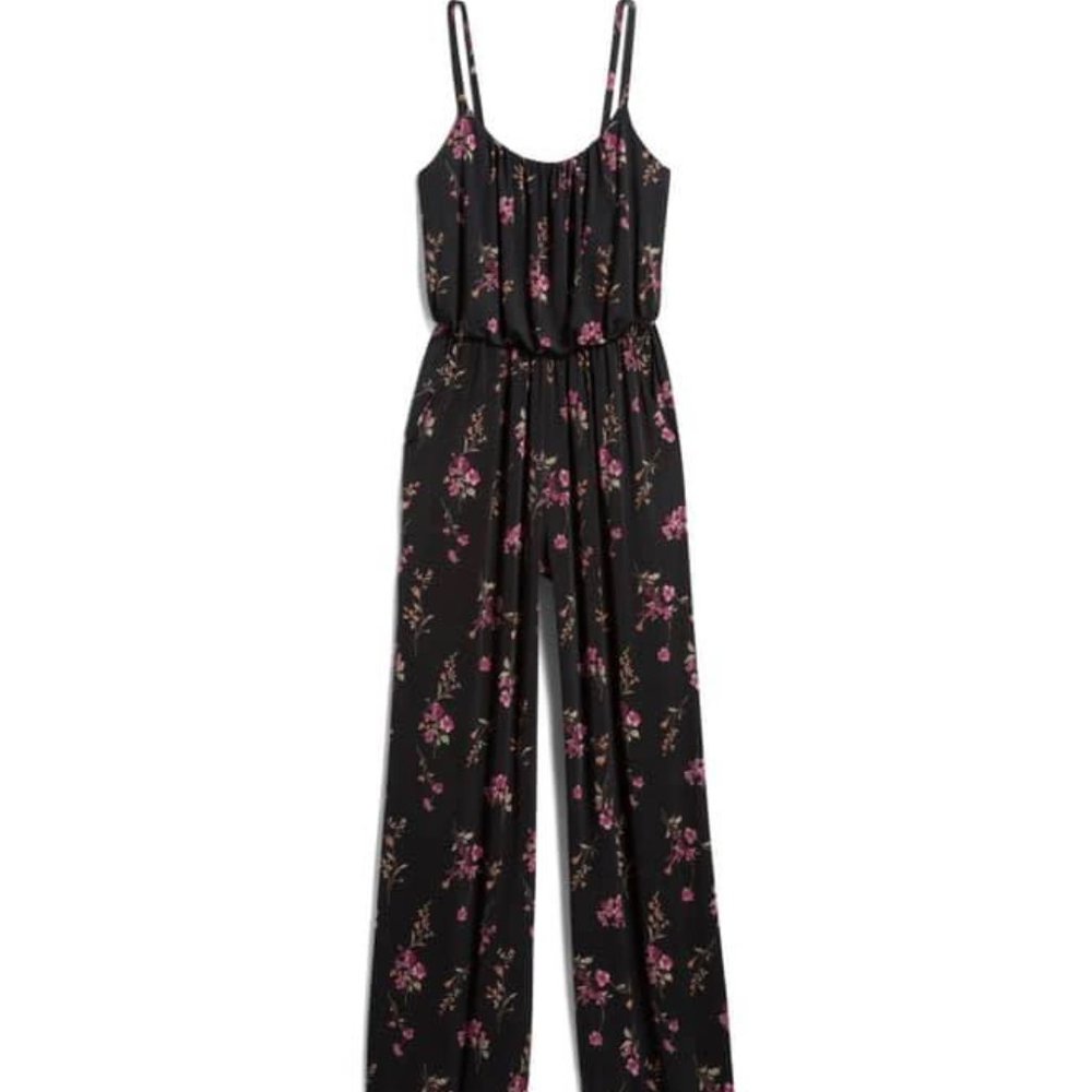 XXL - Kaileigh Adalia Black Floral Jumpsuit